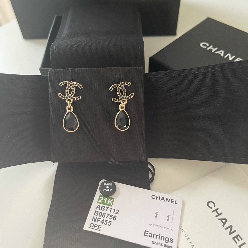 New Collection CC Drop Earrings with Tags